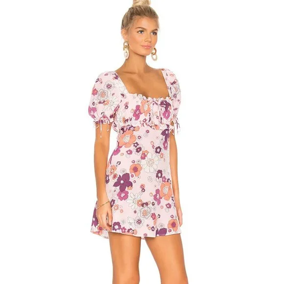 Magnolia Mini Dress by for Love & Lemons at Free People, Pink, S